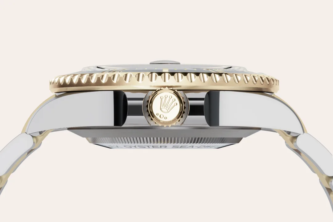 rolex Sea-Dweller em Rolesor amarelo – combinação de aço Oystersteel e ouro amarelo, M126603-0001 - Sara Joias