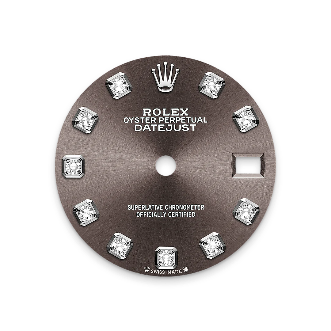 rolex Lady-Datejust em Rolesor branco – combinação de aço Oystersteel e ouro branco, M279174-0015 - Sara Joias