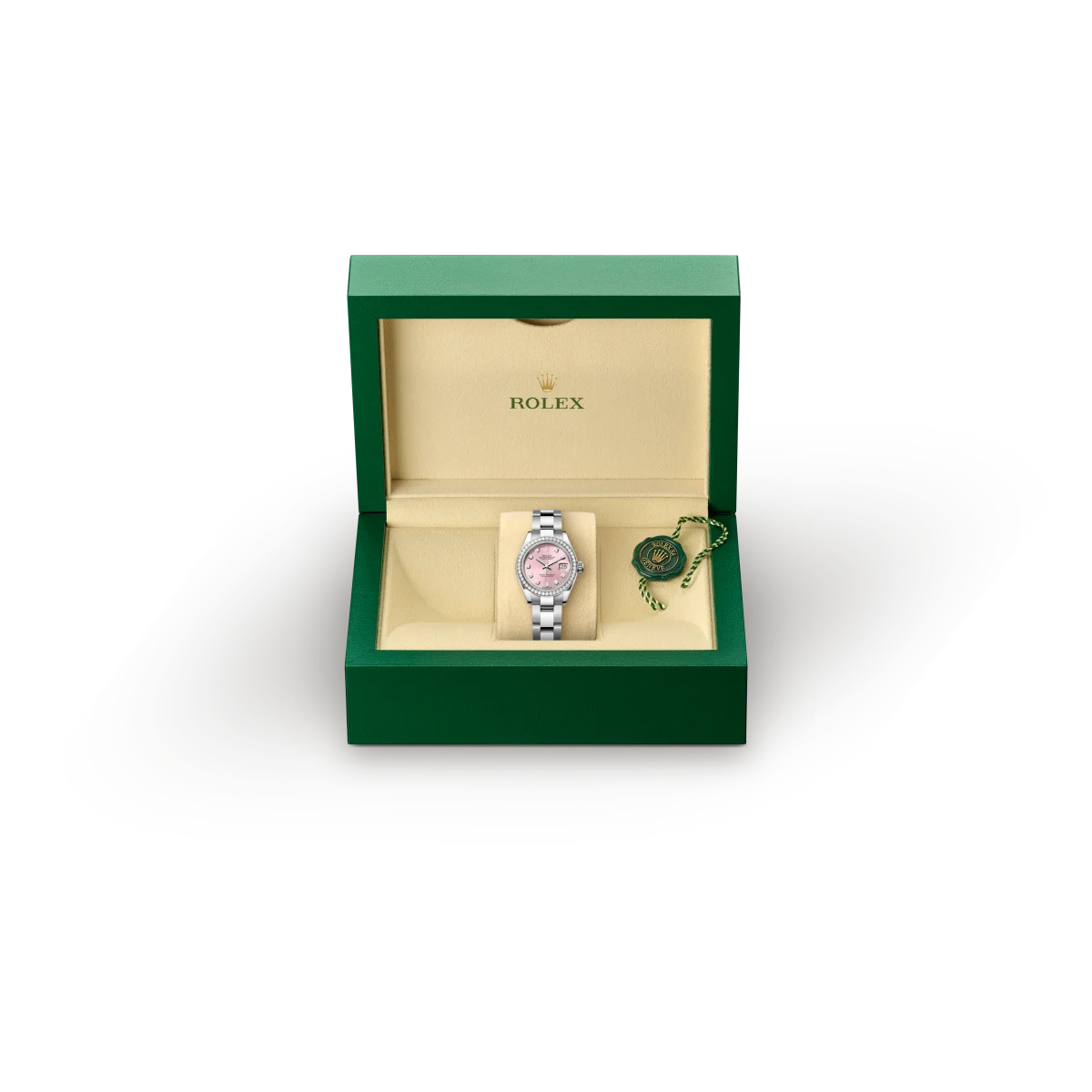 rolex Lady-Datejust em Rolesor branco – combinação de aço Oystersteel e ouro branco, M279384RBR-0004 - Sara Joias