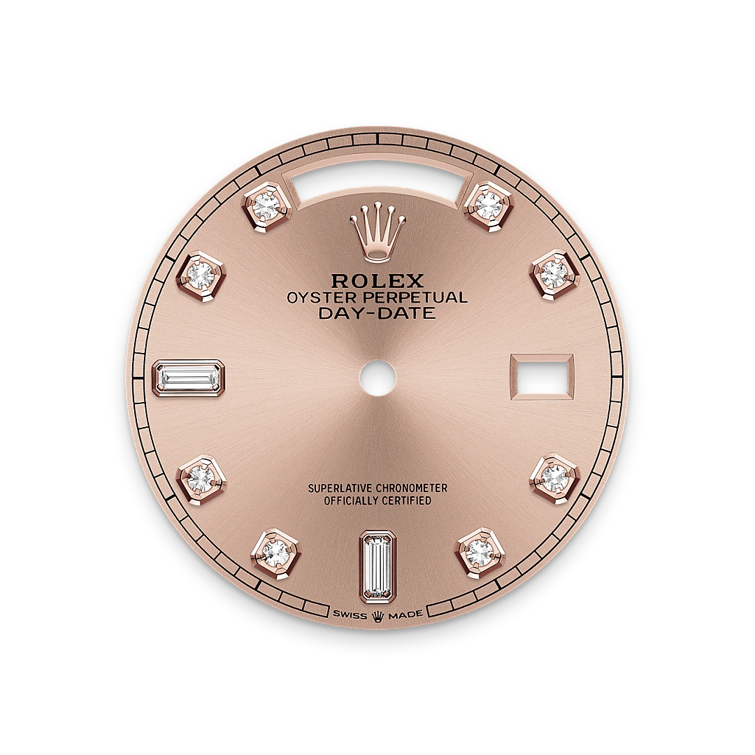 rolex Day-Date em Ouro Everose 18 quilates, M128235-0009 - Sara Joias