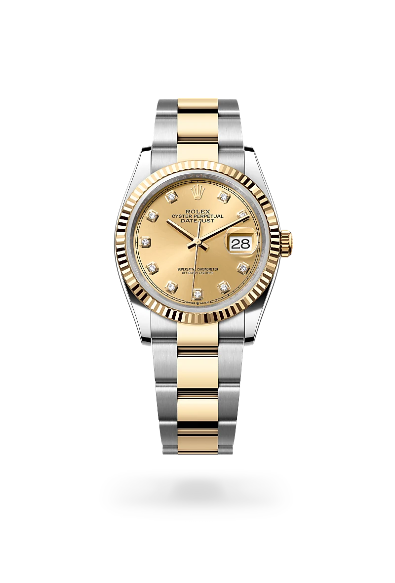 rolex Datejust em Rolesor amarelo – combinação de aço Oystersteel e ouro amarelo, M126233-0018 - Sara Joias