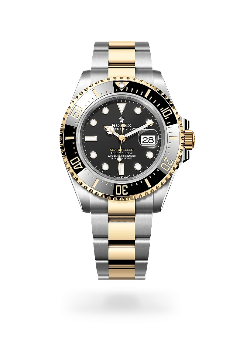 rolex Sea-Dweller em Rolesor amarelo – combinação de aço Oystersteel e ouro amarelo, M126603-0001 - Sara Joias