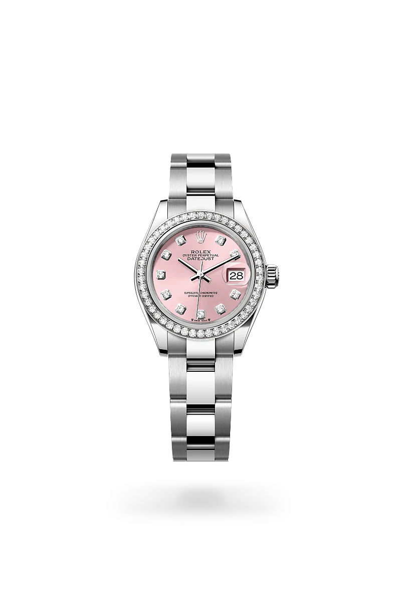 rolex Lady-Datejust em Rolesor branco – combinação de aço Oystersteel e ouro branco, M279384RBR-0004 - Sara Joias