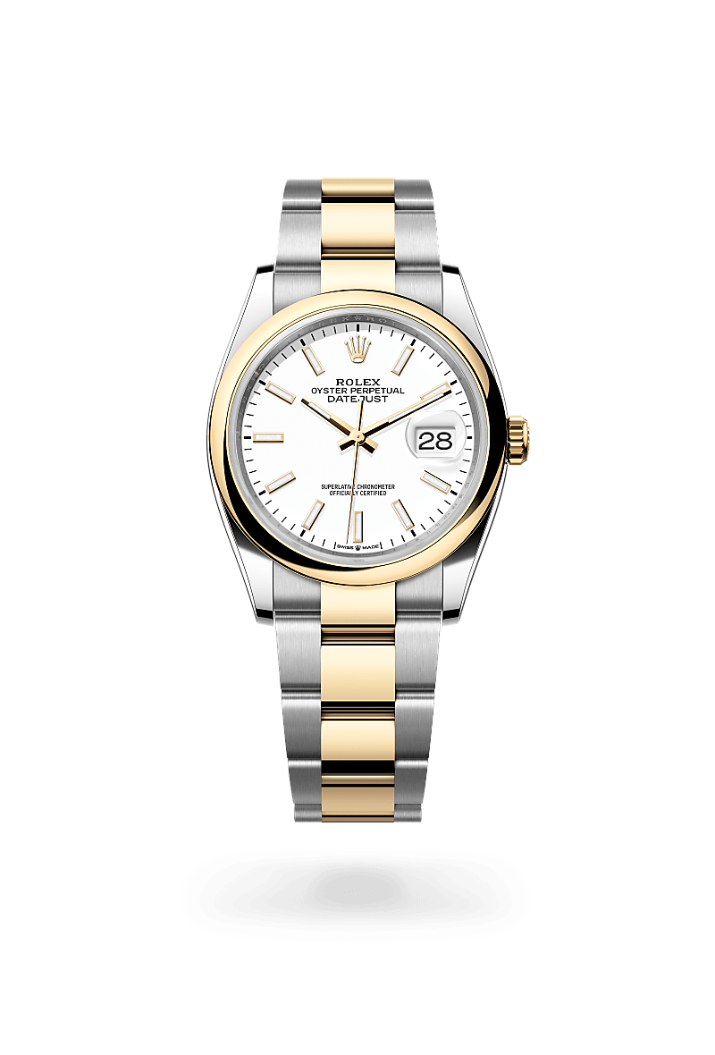 Rolex Datejust em Rolesor amarelo – combinação de aço Oystersteel e ouro amarelo, M126203-0020 - Sara Joias