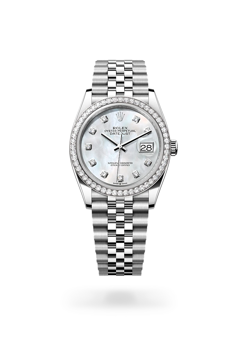 Rolex Datejust em Rolesor branco – combinação de aço Oystersteel e ouro branco, M126284RBR-0011 - Sara Joias