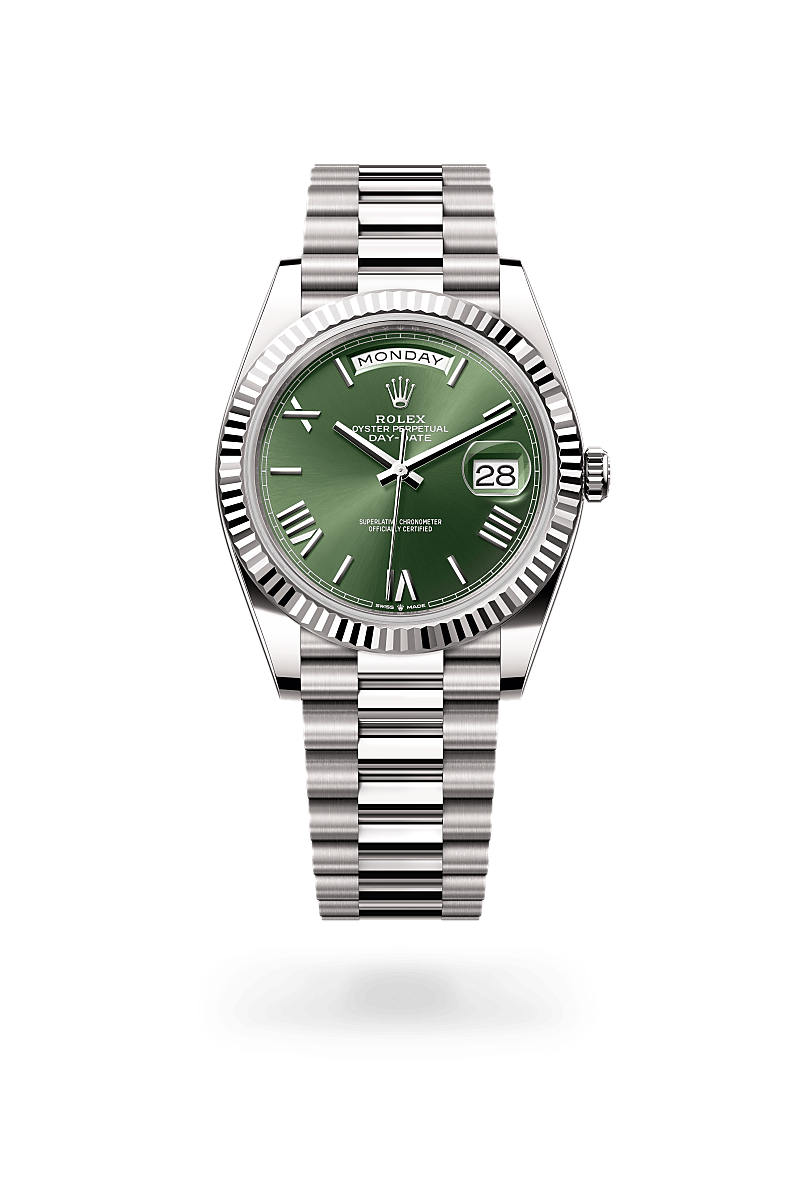 Rolex Day-Date em ouro branco 18 quilates, M228239-0033 - Sara Joias