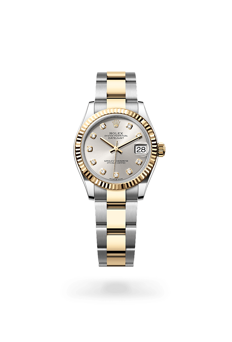 Rolex Datejust em Rolesor amarelo – combinação de aço Oystersteel e ouro amarelo, M278273-0019 - Sara Joias