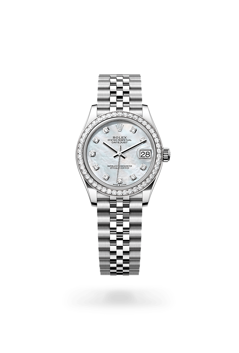 Rolex Datejust em Rolesor branco – combinação de aço Oystersteel e ouro branco, M278384RBR-0008 - Sara Joias