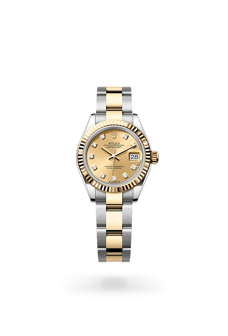 Rolex Lady-Datejust em Rolesor amarelo – combinação de aço Oystersteel e ouro amarelo, M279173-0012 - Sara Joias