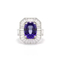 imagem do produto  Anel de tanzanita oval e diamantes baguetes