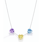 imagem do produto  Gargantilha Tr�s Cora��es de Ametistas