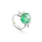 imagem do produto  Anel Esmeralda Muzo Oval com Diamantes Navete