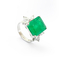 imagem do produto  Anel Esmeralda Muzo Emerald Cut e Diamantes Navete