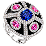 imagem do produto  Safira Azul e Rosa, Resina Preta e Brilhantes