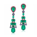 imagem do produto  Brinco Cascata Emeraldas