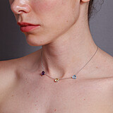 imagem do produto  Gargantilha Tr�s Cora��es de Ametistas