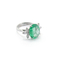 imagem do produto  Anel Esmeralda Muzo Oval com Diamantes Navete