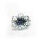 imagem do produto  Anel em Ouro 18K com Safira Oval, guas-Marinhas e Diamantes