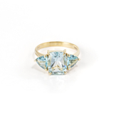 imagem do produto  Anel Top�zio Sky Retangular com Trillions Laterais