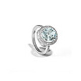 imagem do produto  Anel �gua-Marinha Oval com Diamantes