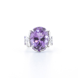 imagem do produto  Anel Ametista 10 ct Oval Aro Tran�ado com brilhantes