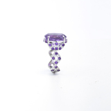 imagem do produto  Anel Ametista 10 ct Oval Aro Tran�ado com brilhantes