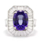 imagem do produto  Anel de tanzanita oval e diamantes baguetes