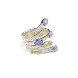 imagem do produto  Anel Enlace com Tanzanita, Peridoto e Diamantes