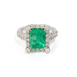 imagem do produto  Anel esmeralda de muzo 3.12ct com estrutura de brilhante