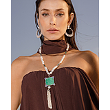 imagem do produto  Brinco Argola Frontal P�rolas e Brilhantes