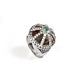 imagem do produto  Anel Coroa com Turmalina Para�ba e Brilhantes