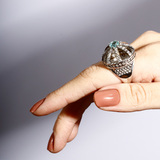 imagem do produto  Anel Coroa com Turmalina Para�ba e Brilhantes